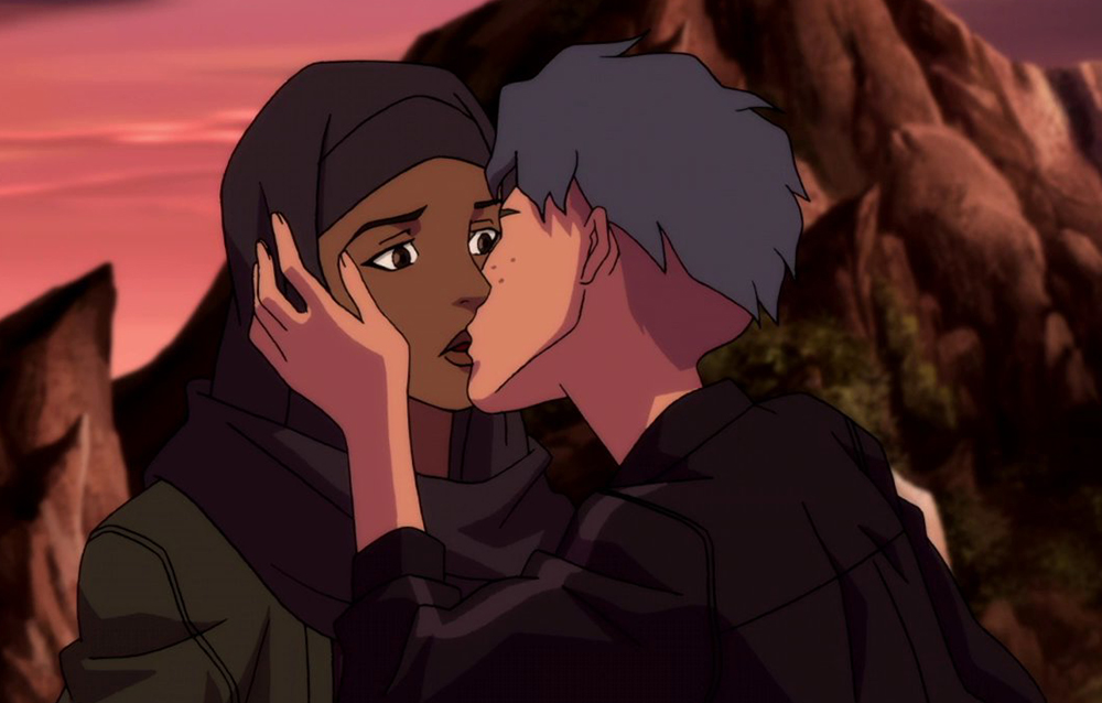 Beso lésbico en serie animada Young Justice